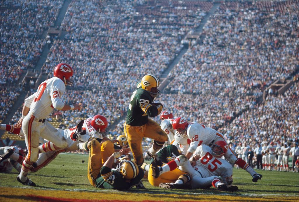 Super Bowl I, Green Bay Packers versus Kansas City Chiefs.