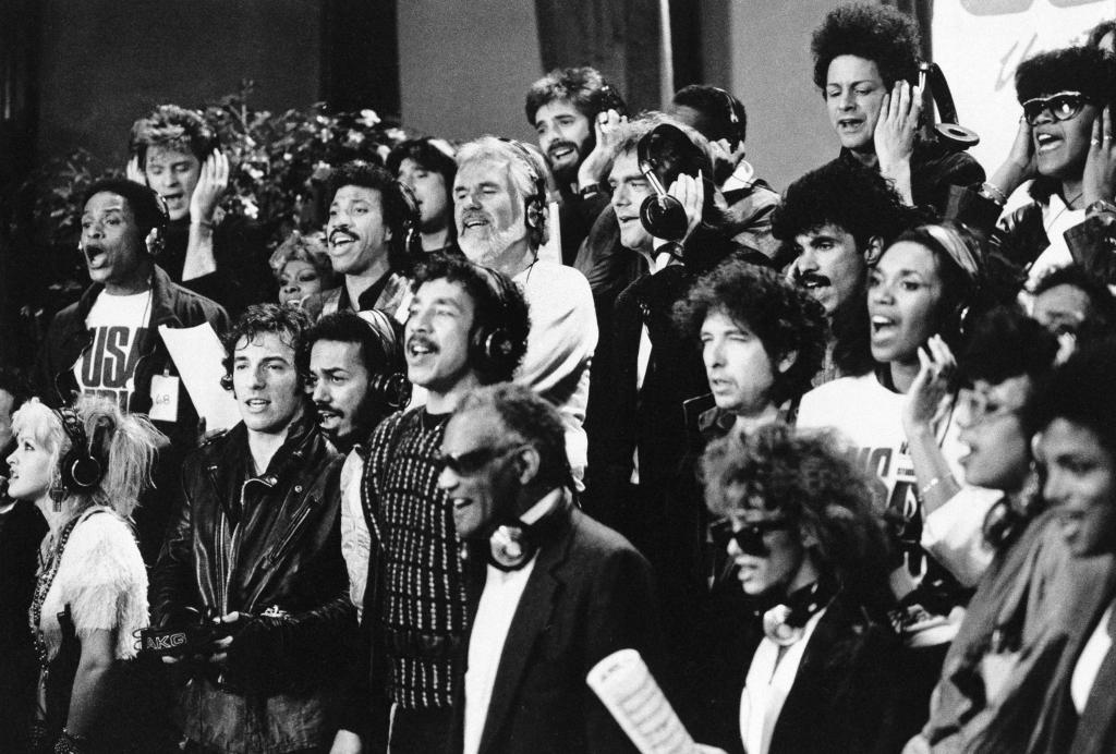 The all-star "We Are the World" recording session.