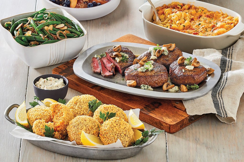 steak and crab cakes with other sides