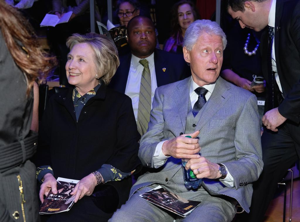 Bill and Hillary Clinton at a benefit.