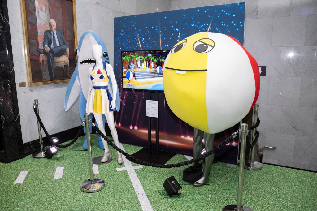 Katy Perry's wardrobe and 'beach ball' and 'shark' costumes from the Super Bowl XLIX halftime show.