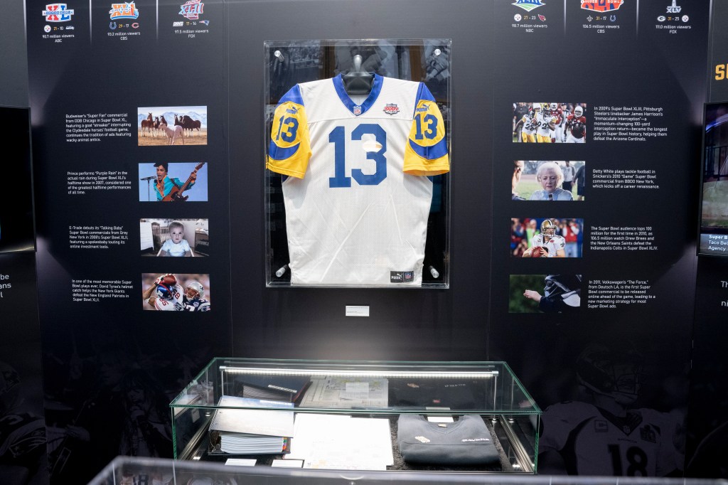 Kurt Warner's jersey from Super Bowl XXXIV.