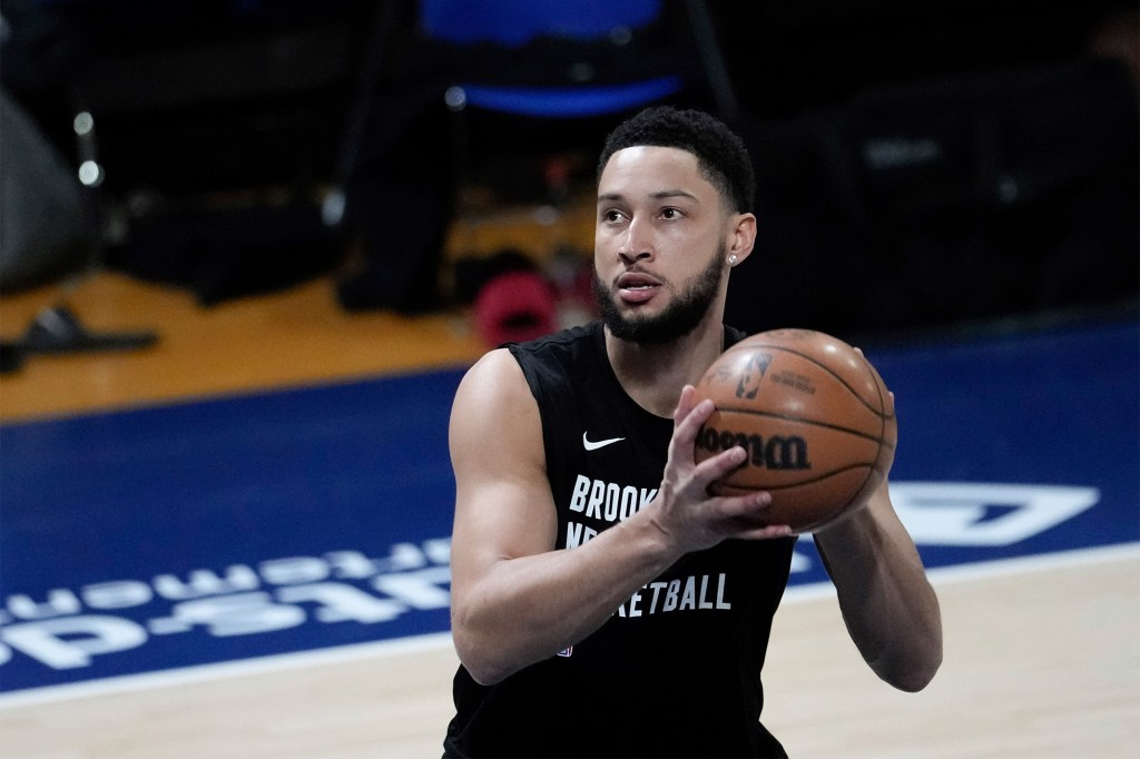 Ben Simmons, pictured when the Nets were in Paris, could return early next week.