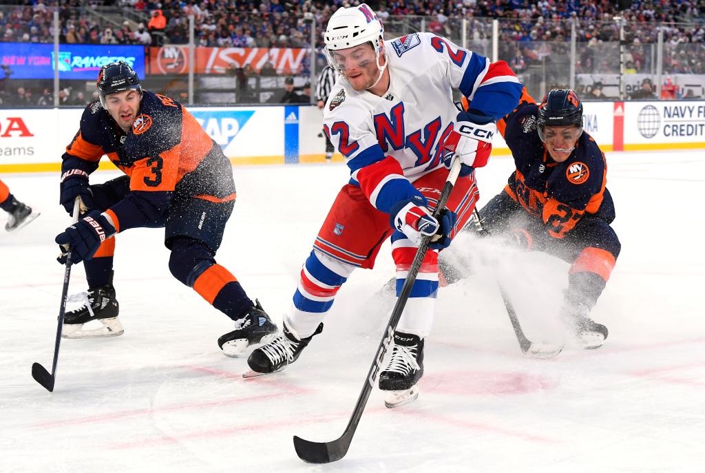 Rangers center Jonny Brodzinski (22) during the NHL Stadium Series game against the Islanders on Sunday.