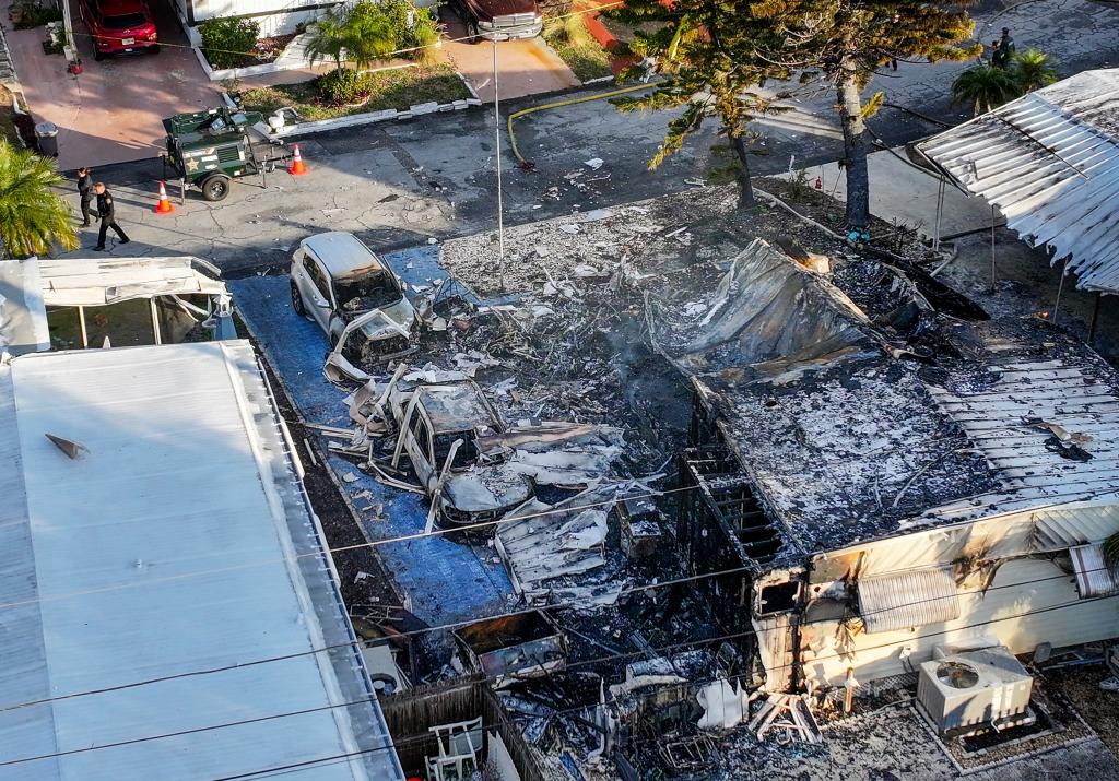 Aerial view of the crash site.