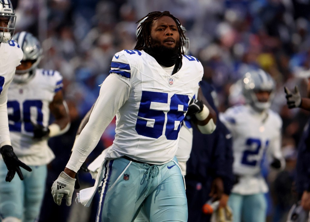 Mazi Smith #58 of the Dallas Cowboys before a game against the Buffalo Bills