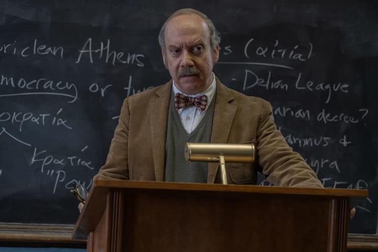 Paul Giamatti in a scene form "The Holdovers."