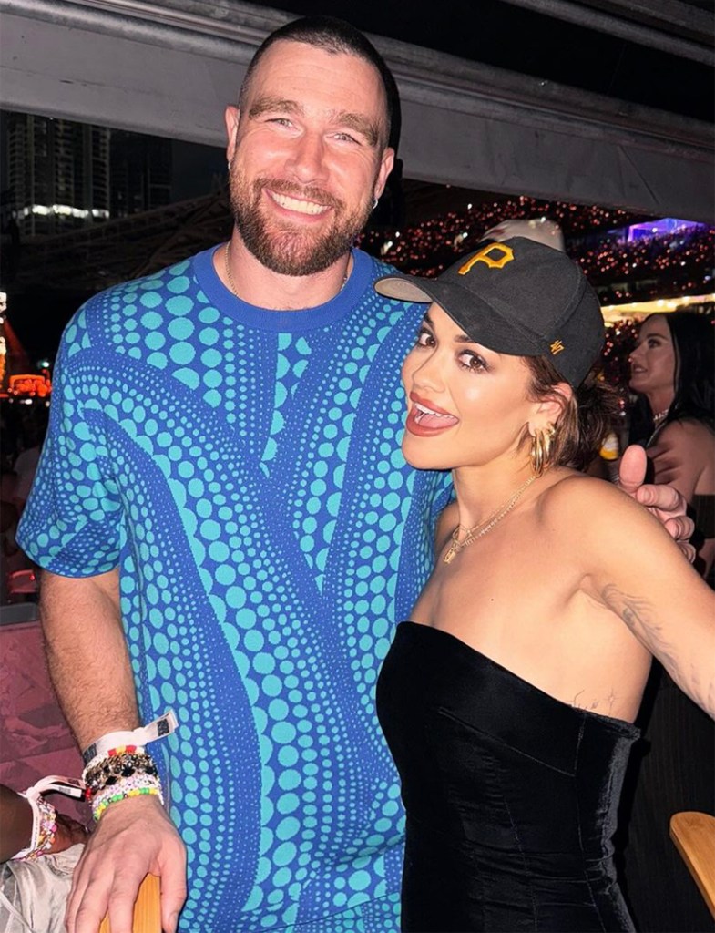 Travis Kelce and Rita Ora at the Eras Tour in Sydney, Australia.