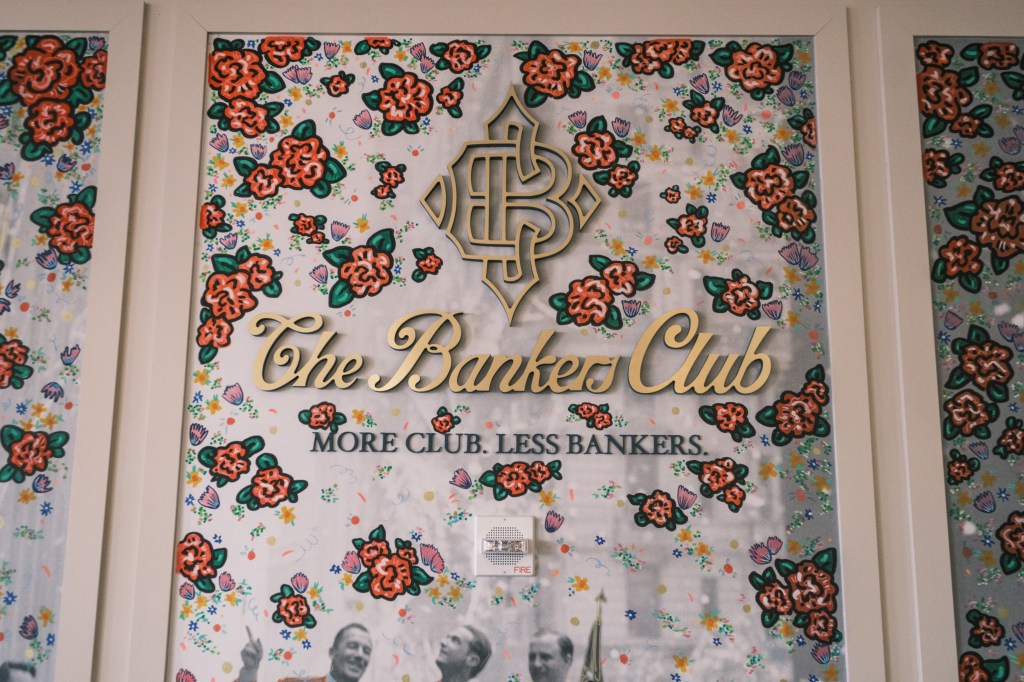 Signage for the Bankers Club at 120 Broadway. 