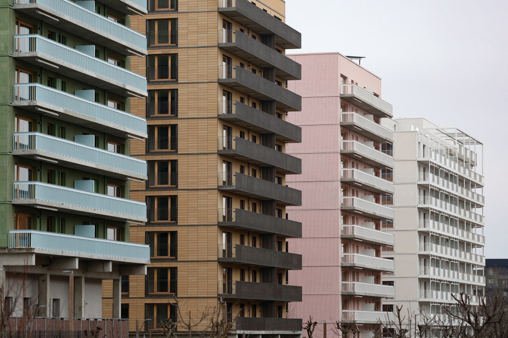 A view of buildings at the Paris 2024 Olympic village. 