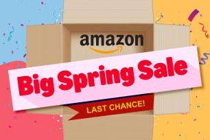 Amazon box announcing big spring sale
