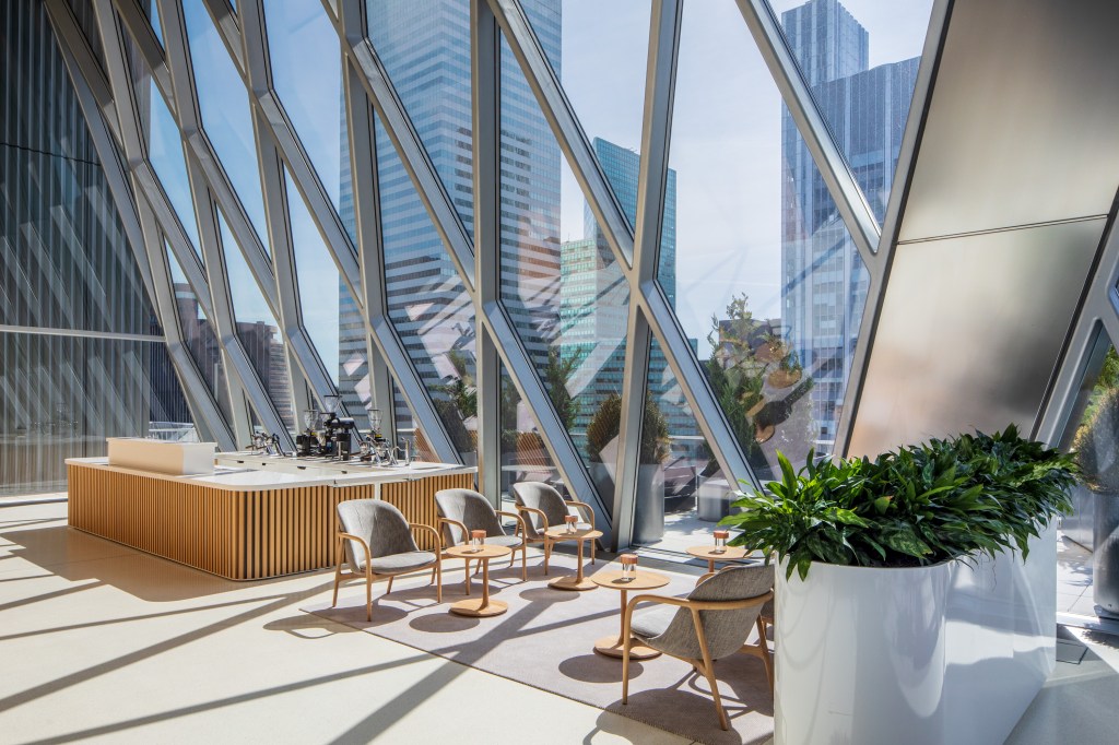 Interior the Diagrid Club at 425 Park Avenue. 