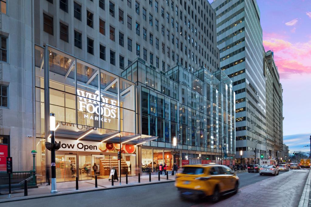 Exterior of Whole Foods at 1 Wall St.