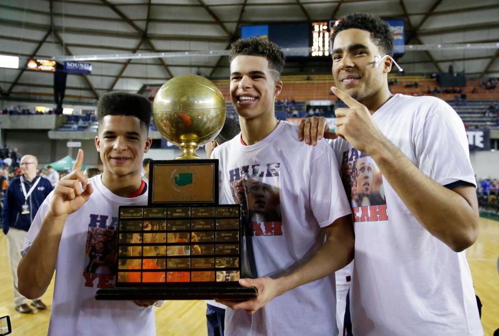 Coban Porter (l), Michael Porter Jr. (c) and Jontay Porter (r) in 2017.