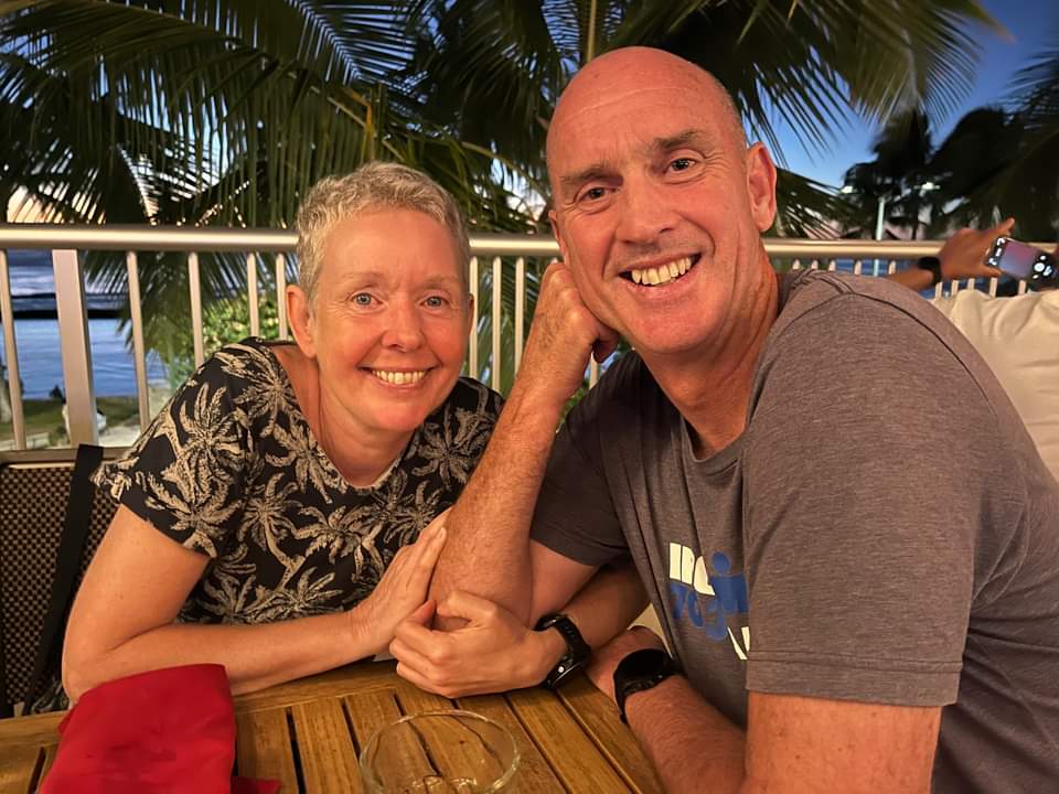 Hickman with her partner Paul Qualtrough, who was with her when she died on a New Zealand beach on Wednesday.