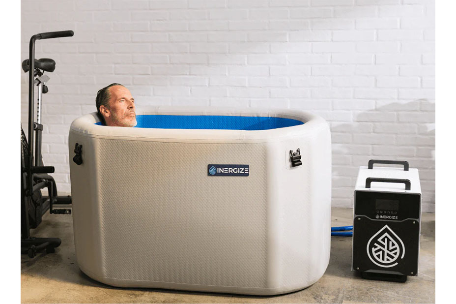 A man relaxing in a hot tub