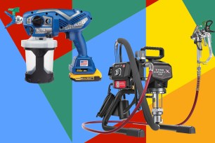 A group of power tools, specifically paint sprayers