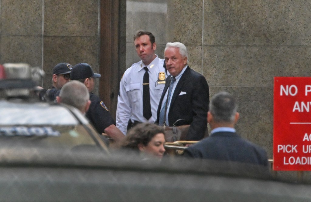 Trump lawyer Robert Costello leaving the courthouse after he testified in the Donald Trump hush money trial involving Stormy Daniels and Michael Cohen.