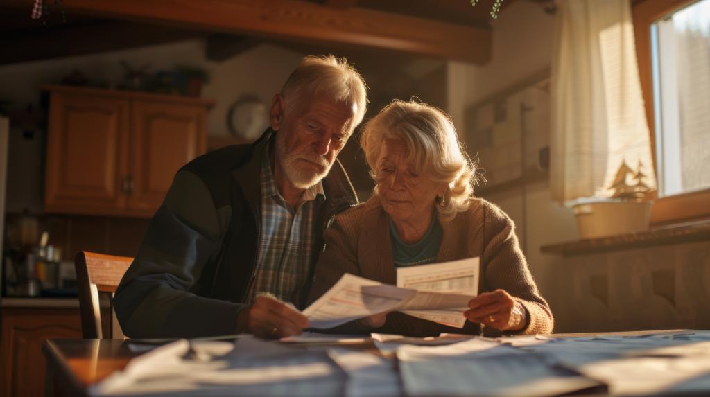 couple looking at their bills