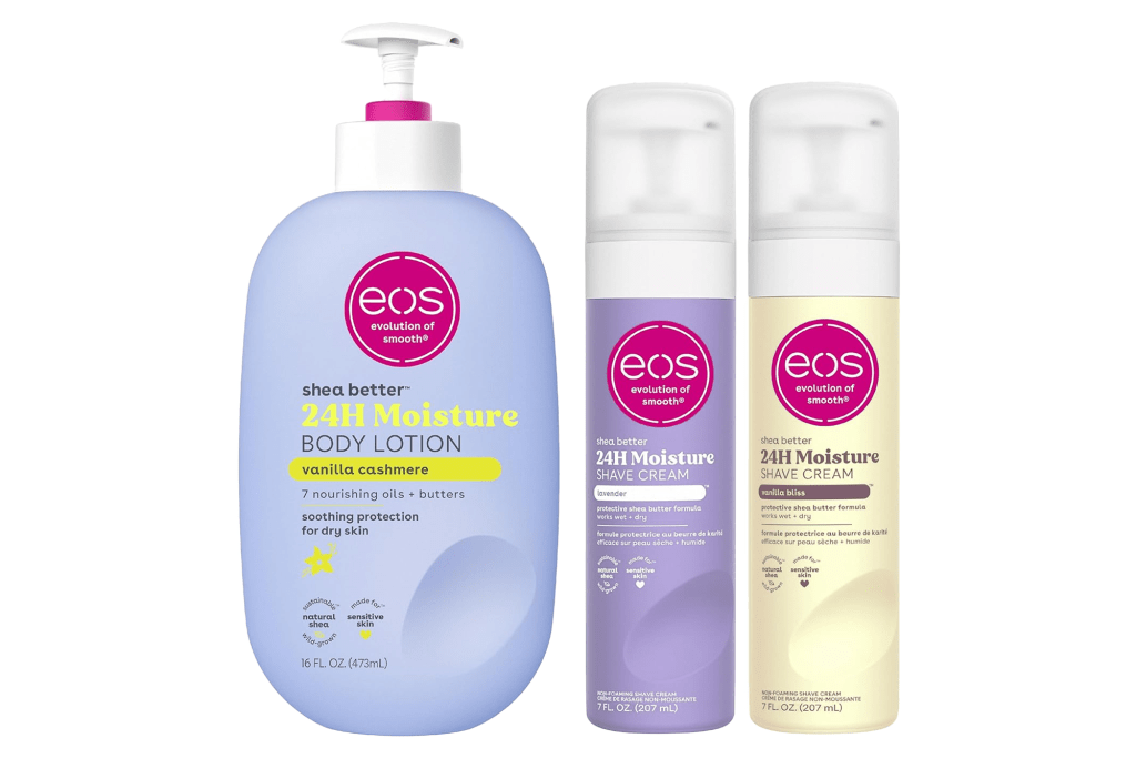 eos Creamy Body Care Set: Vanilla Body + Shave & Lavender Shave (3-Pack)