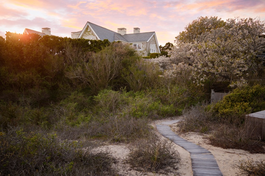 The home has direct access to the beach.