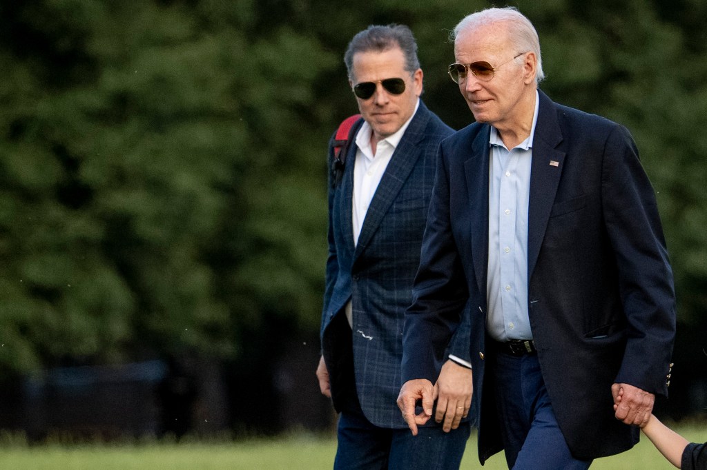 President Joe Biden, and his son Hunter Biden arrive at Fort McNair, Sunday, June 25, 2023, in Washington