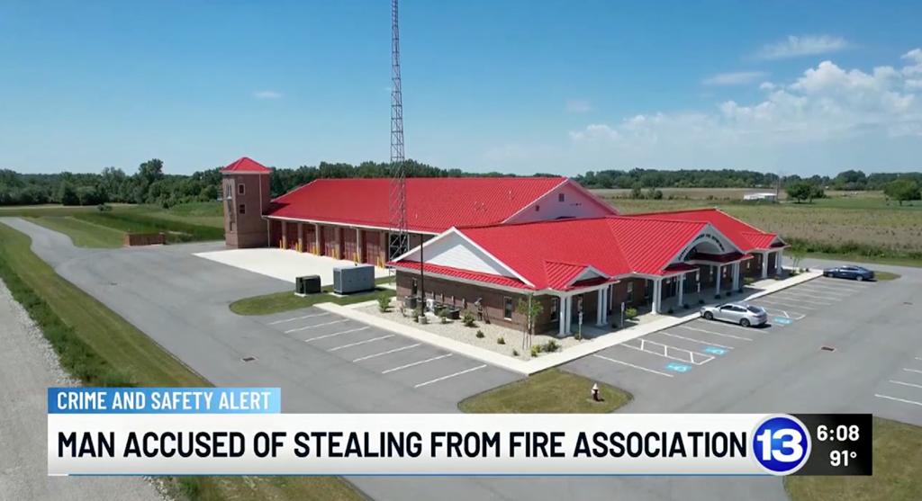 Building with a red roof, possibly related to the Danbury Twp. Fire Department, Ohio