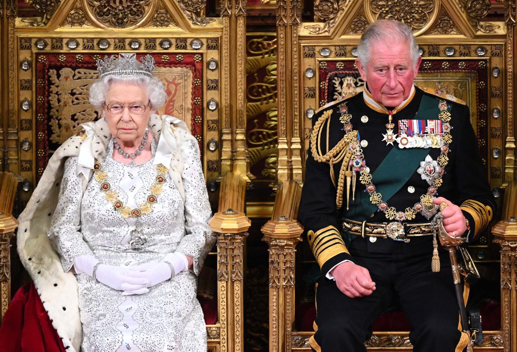 Queen Elizabeth II and Prince Charles during the State Opening of Parliament at the Palace of Westminster on October 14, 2019.