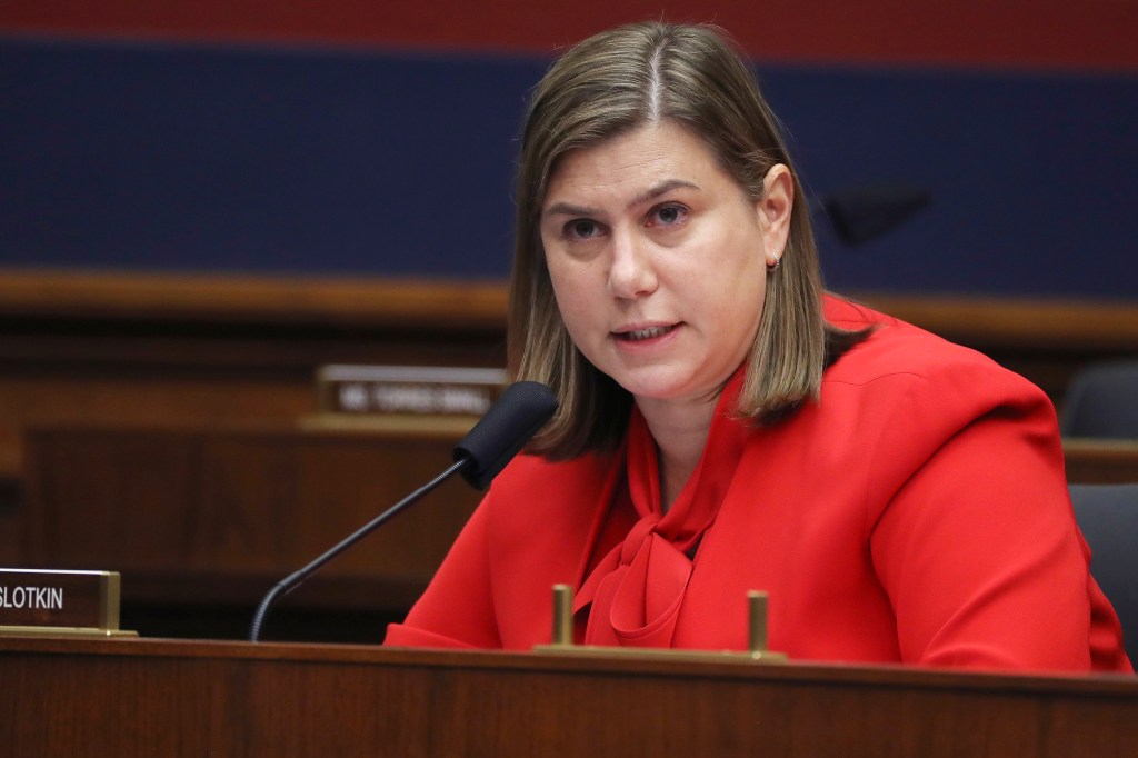 Representative Elissa Slotkin, D-Mich., questioning witnesses during a hearing on Capitol Hill, Washington, on September 17, 2020