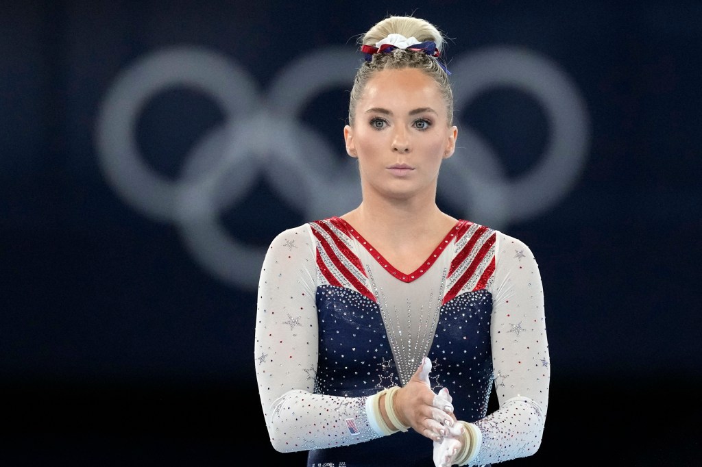 Mykayla Skinner, of United States, prepares to vault during the artistic gymnastics women's apparatus final at the 2020 Summer Olympics, Sunday, Aug. 1, 2021, in Tokyo, Japan.