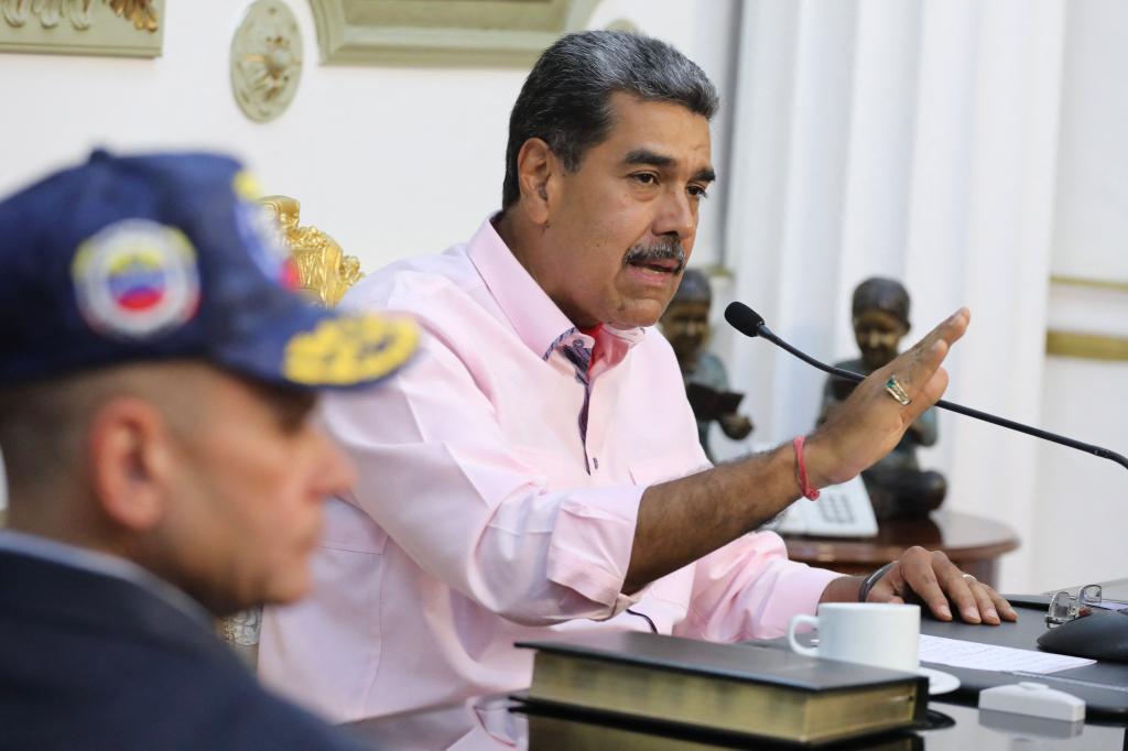 Venezuelan President Nicolas Maduro addressing the nation in Caracas on July 29, 2024, a day after the Venezuelan presidential election. 