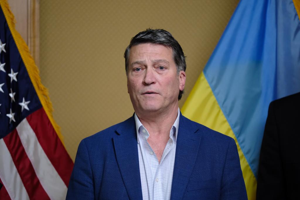 Rep. Ronny Jackson speaking at a press conference during the US Congress Delegation visit in Kyiv, Ukraine on July 1, 2024