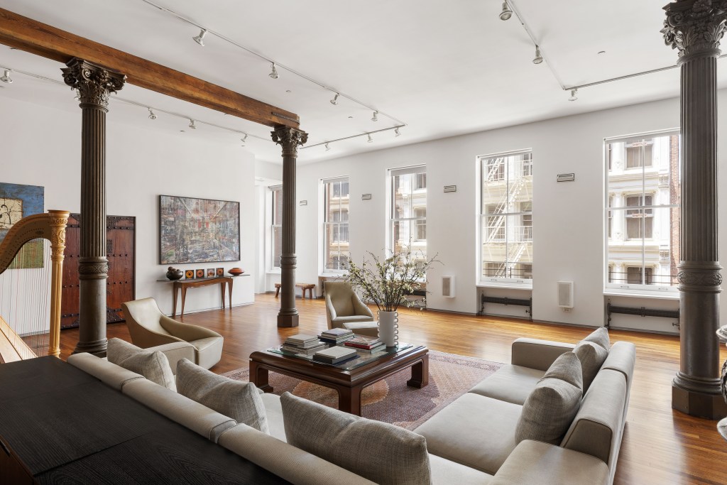 There's plenty of space to entertain, and even room for a harp in this classic Soho loft