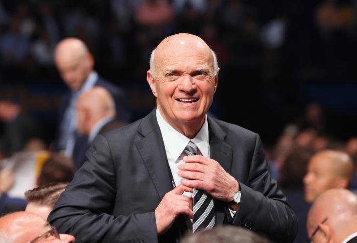 Lou Lamoriello of the New York Islanders attends the 2023 NHL Draft at the Bridgestone Arena on June 29, 2023 in Nashville, Tennessee.