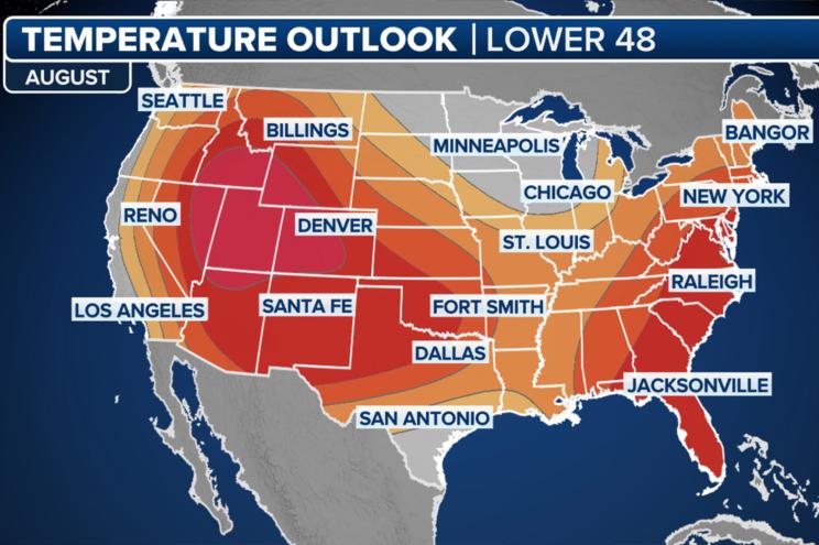 Temperature outlook map