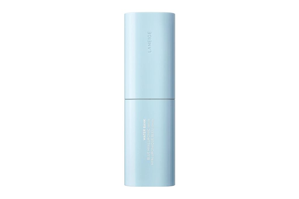 Laneige eye cream serum in a blue bottle.