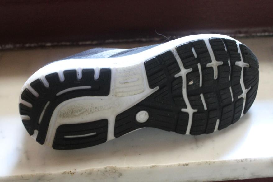 The bottom of a pair of sneakers.