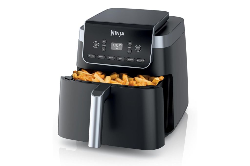 An air fryer with fries