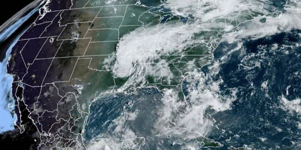 Beryl is expected to head northeast as it delivers rainstorms across 11 states. 