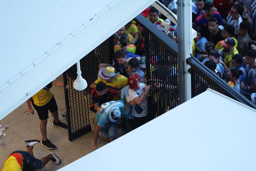 Fans rushed Hard Rock Stadium before the Copa America final.