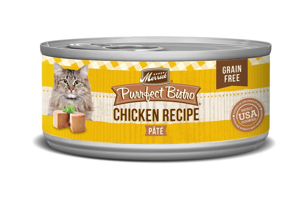 Merrick Purrfect Bistro Grain Free Premium Soft Canned Pate Adult Wet Cat Food, High Protein Chicken Recipe - (Pack of 24) 5.5 oz. Cans