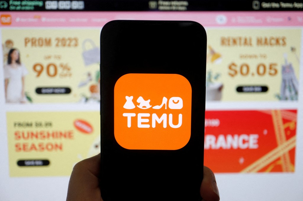 Temu logo on a mobile phone.