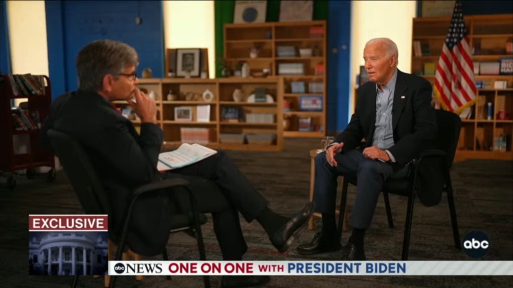 Biden did a sit-down interview with George Stephanopoulos on Friday.