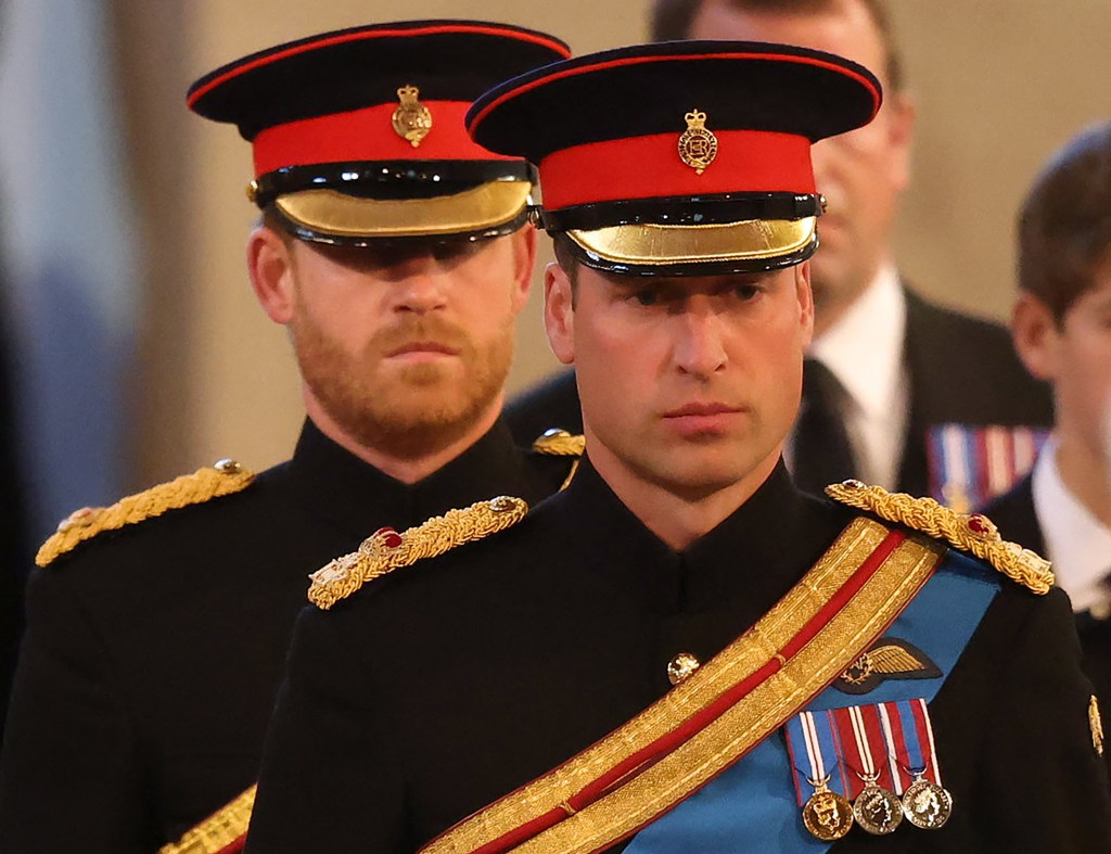 Prince William and Prince Harry attend a vigil, following the death of Britain's Queen Elizabeth II, inside Westminster Hall, London, UK, on the 17th September 2022.