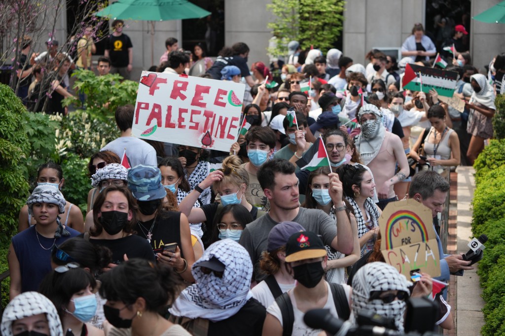 Pro-Palestine protesters at Columbia