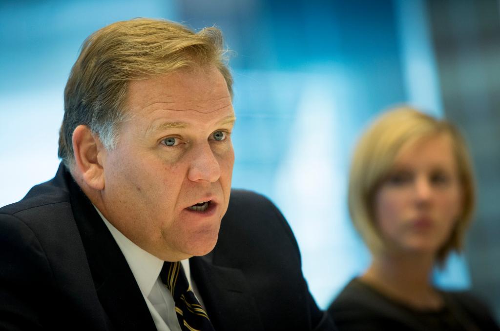 U.S. Representative Mike Rogers, a Republican from Michigan, speaking during an interview in New York, discussing North Korean politics