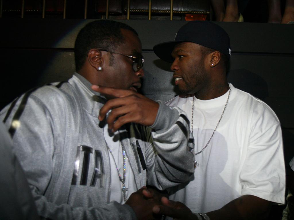 50 Cent, Diddy in Las Vegas on September 8, 2007