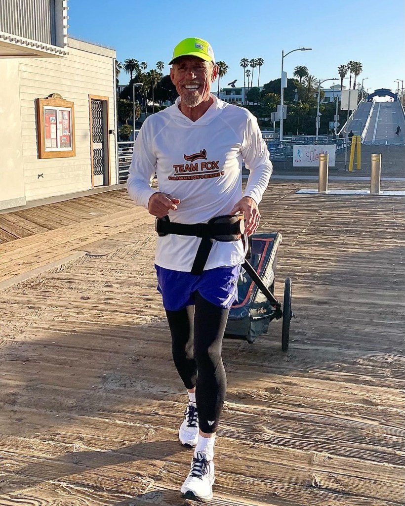 Mark Backes leaving the Santa Monica Pier in California