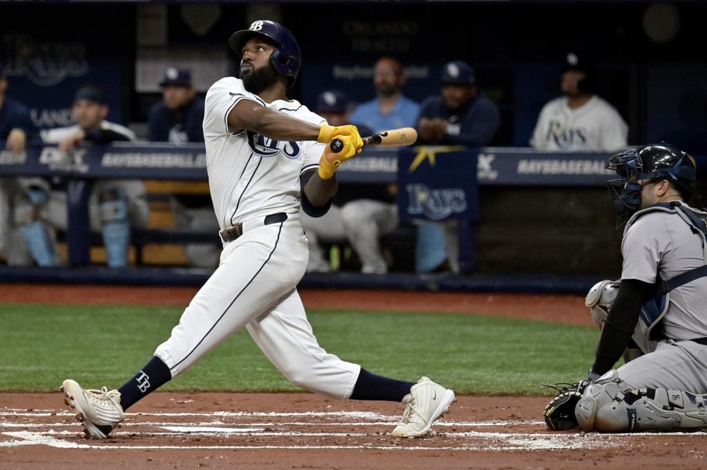 Randy Arozarena hit a two-run homer for the Rays on Thursday.