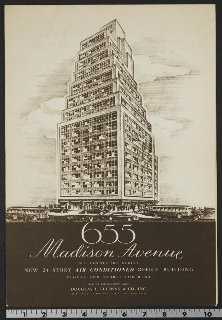 A sketch of 655 Madison Avenue in the New York Real Estate Brochures Collection.